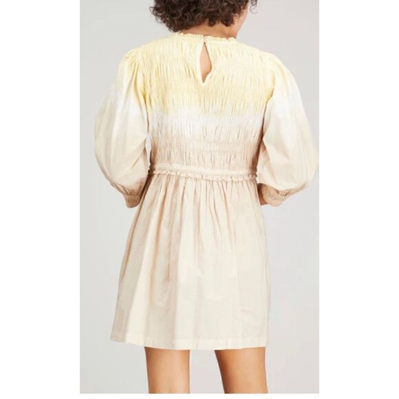 APIECE APART Aldea Smocked Mini Dress in Soft Dip Dye NWT Organic Cotton Size XS - Picture 3 of 11